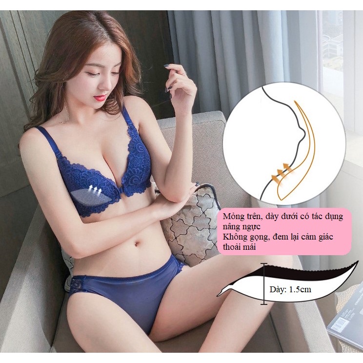 Áo lót ngực nữ vải ren cài trước cao cấp, thiết kế đơn giản, trẻ trung, dễ phối đồ (MS 04076) Anna Shop