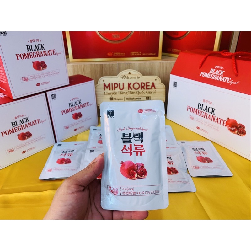 Nước Hắc Sâm Ép Quả Lựu Cao Cấp KGS Hàn Quốc Hộp 30 gói x 70ml