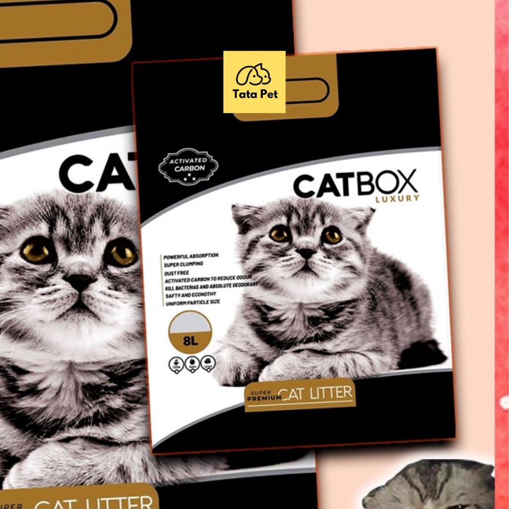 CÁT VỆ SINH MÈO CATBOX 8L 16L THAN HOẠT TÍNH KHỬ MÙI CAFE  TATAPET
