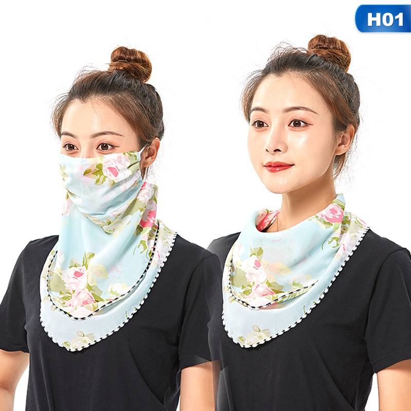Khẩu trang che mặt và cổ vải chiffon thời trang cho nữ Lanfy1
