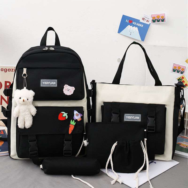 SET BALO 4 MÓN Combo Balo 4 Món Đi Học, Balo Thời Trang - Balo Học Sinh Basic Trơn GBUJK
