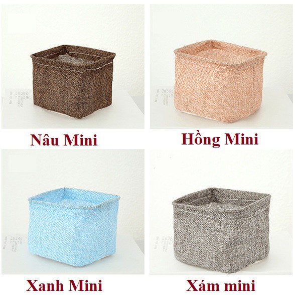 Giỏ đựng đồ CÁ NHÂN ĐƠN SẮC chất liệu vải gai nhỏ gọn, tiện dụng