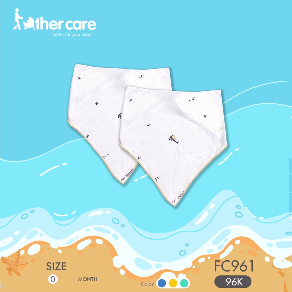 Set yếm tam giác sơ sinh FatherCare - Họa tiết Đảo hải tặc / Thuyền Biển FC955/ FC961