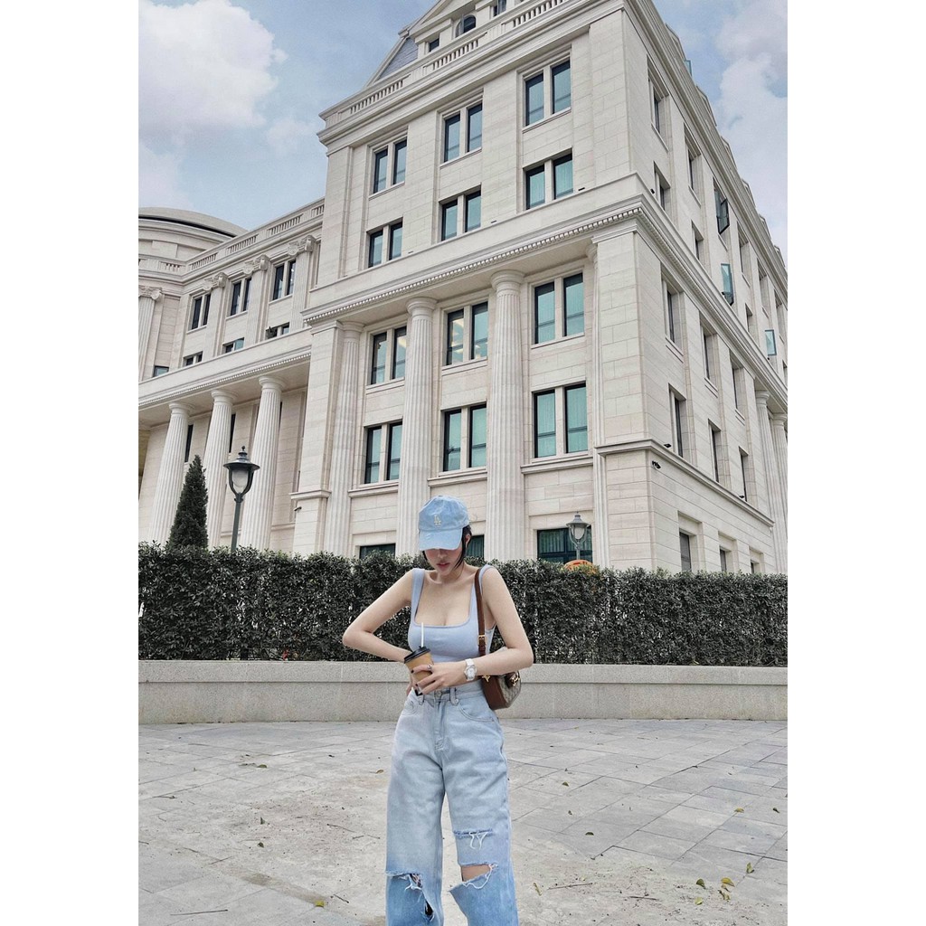 Quần jean nữ baggy ống rộng loang màu cá tính, chất vải Jean Denim dày bền màu William - AT126