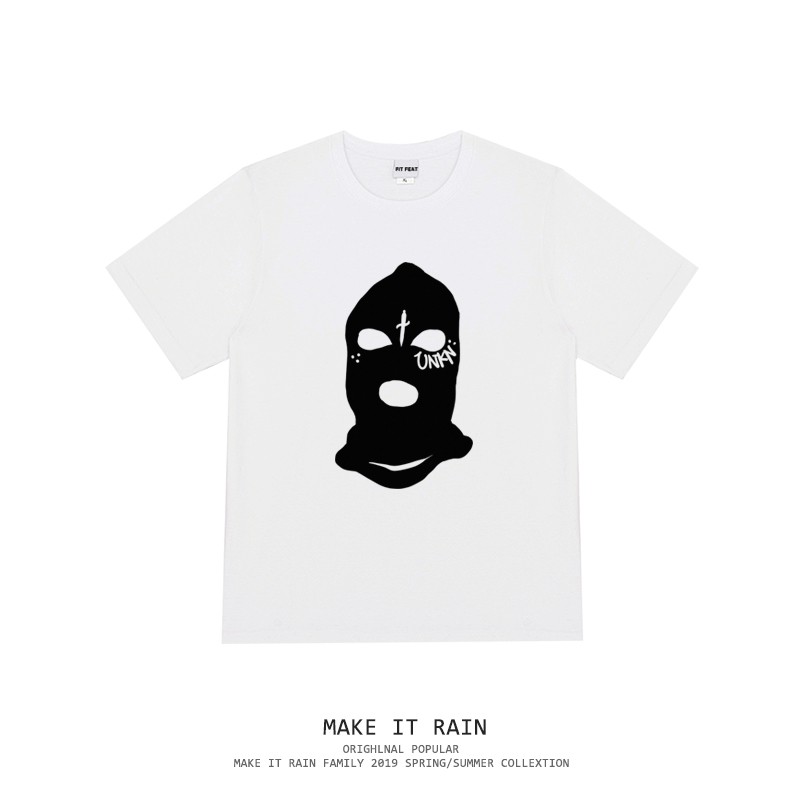 Áo thun nam nữ ngắn tay cổ tròn in hình Mặt nạ (MAKE IT RAIN)