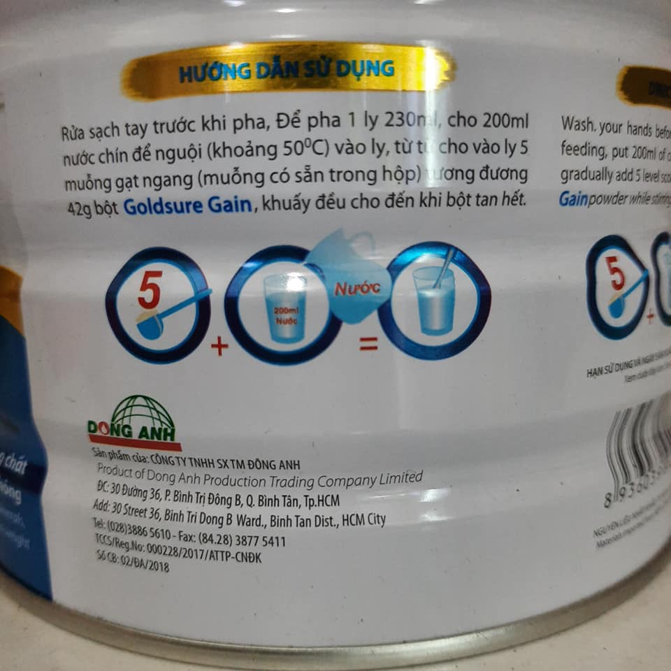 Sữa tăng cân Goldsure Gain NC 900g dành cho người gầy thích hợp mọi lứa tuổi