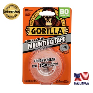 Băng keo dán đa năng trong 2 mặt siêu chắc, chịu lực tốt, băng keo trong 2 mặt gorilla heavy duty mounting tape
