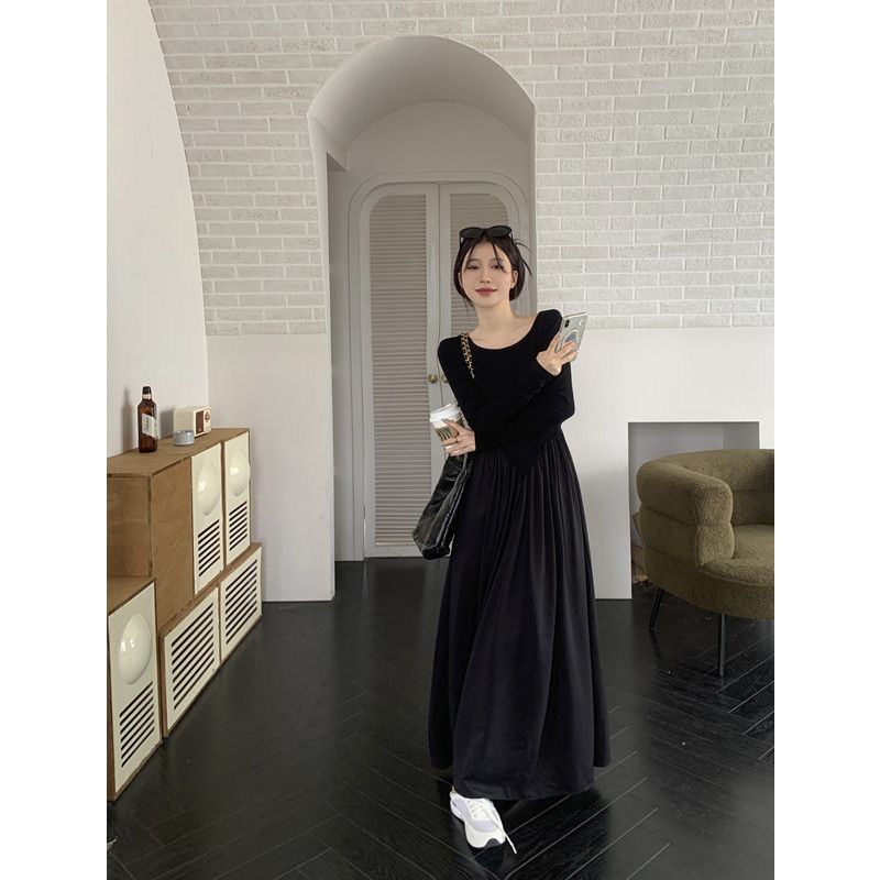 Đầm COZOKC dài tay chiết eo thời trang cho nữ