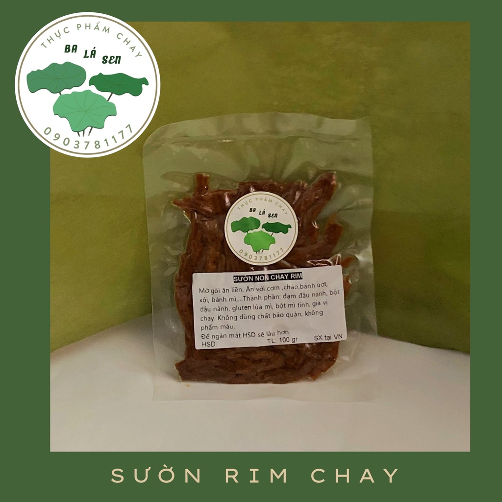 Sườn non chay rim Ba Lá Sen chế biến sẵn, bảo quản lâu 100g