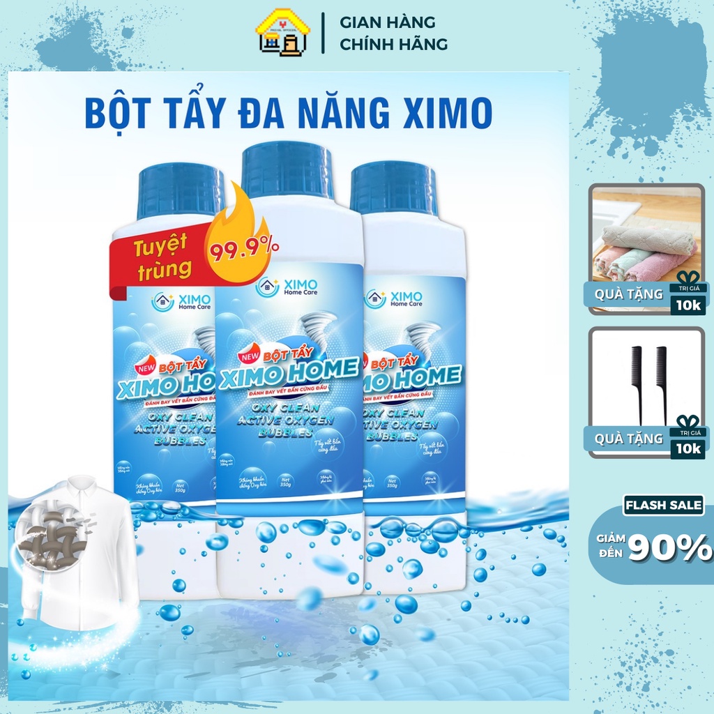 Bột tẩy đa năng Ximo pixel official 350g an toàn với công nghệ Oxy Clean tẩy trắng quần áo