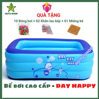 💥HÀNG CAO CẤP💥 Bể Bơi cho bé 2M1 thành cao ( 210x135xCao55Cm) Bể bơi Phao 3 Tầng Cho Bé, Có Đáy Chống Trượt, An Toàn