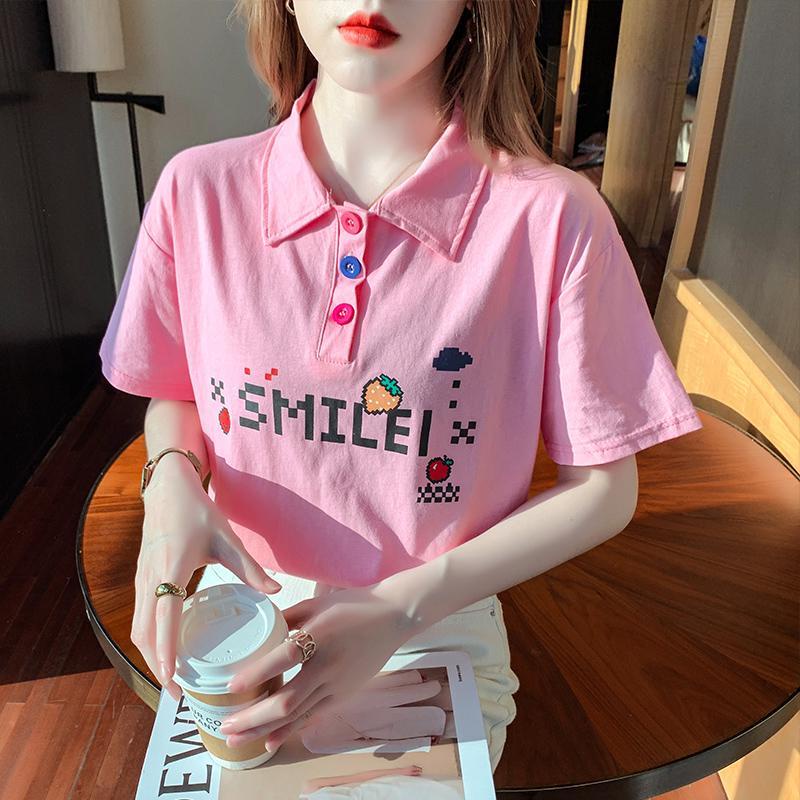 Áo Thun Tay Ngắn Dáng Rộng In Họa Tiết Thời Trang Mùa Hè 2022 Cho Nữ