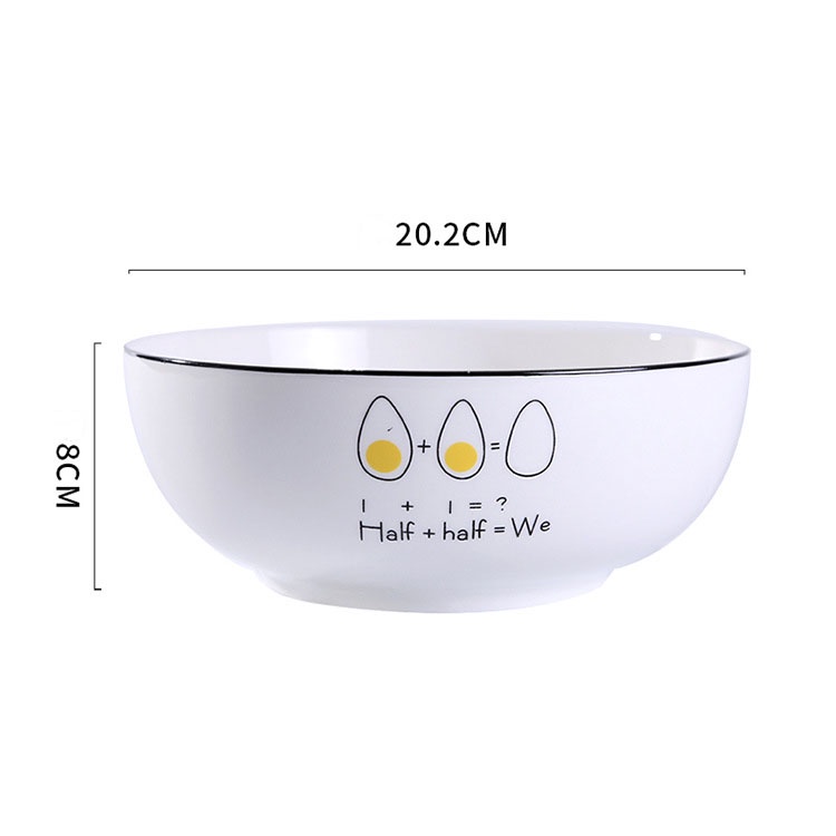 Bộ chén dĩa bát đĩa gốm sứ hình trứng kute