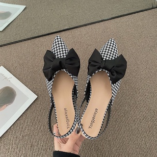 ZZ99- Sandal/ dép nữ mũi nhọn nơ lụa- hottrend ( sandal lụa)