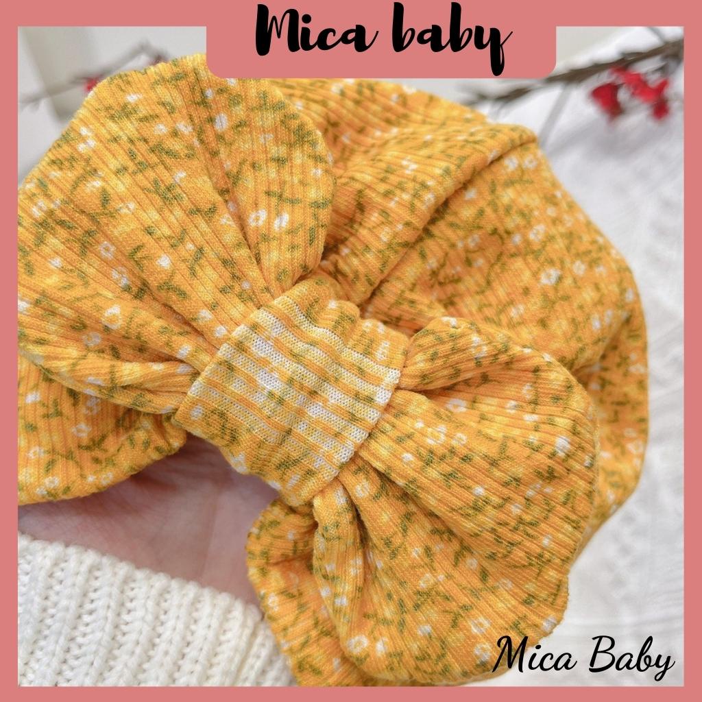 Mũ nón turban thắt nơ hoa vàng đáng yêu cho bé từ 6-10kg Mica baby MTB67