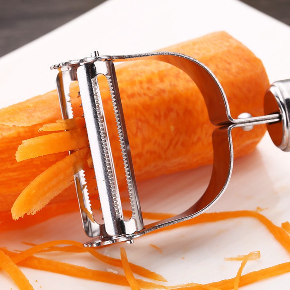 Nạo củ quả inox đa năng 2 in 1 chống han gỉ, dụng cụ nạo củ quả và bào sợi nhanh chóng tiện lợi DANA