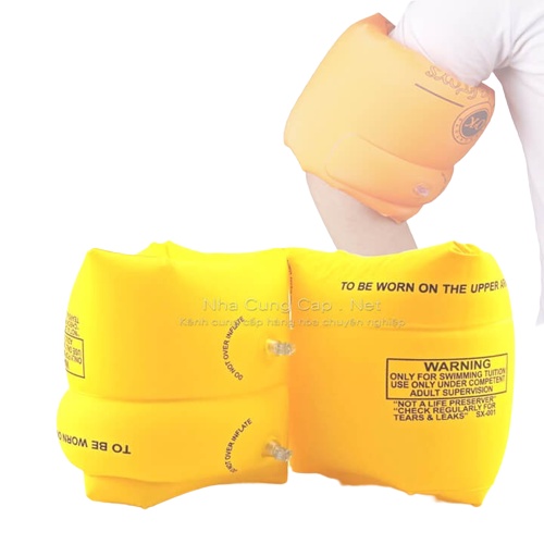 Cặp 2 phao đeo tay tập bơi trợ nổi an toàn cho em bé trẻ em người lớn, phao bơi luồn tay kẹp nách, phao tay cấp cứu sinh