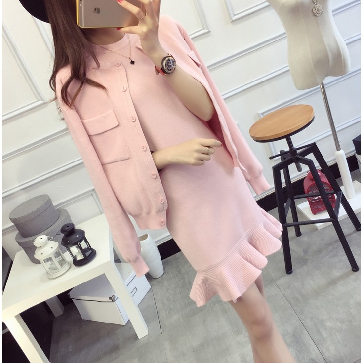 Order_Áo len vơi váy phong cách hàn quốc mới nhất 2019_Mã 301 | BigBuy360 - bigbuy360.vn