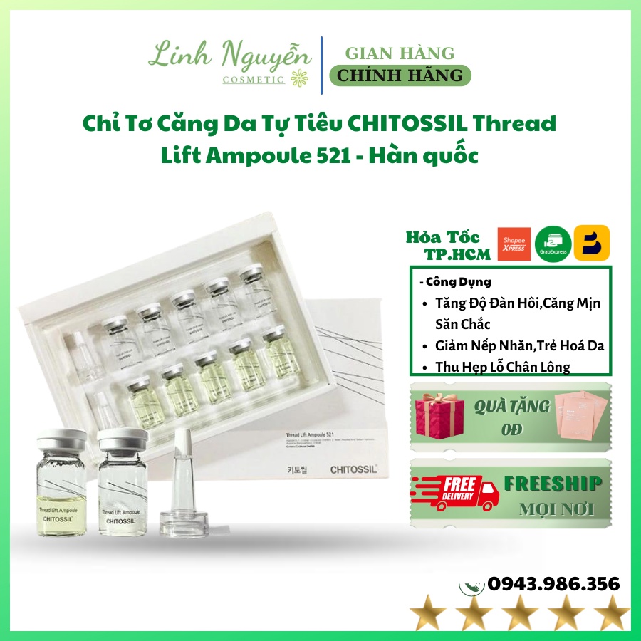 Chỉ Tơ Căng Da Tự Tiêu CHITOSSIL Thread Lift Ampoule 521 - Hàn quốc
