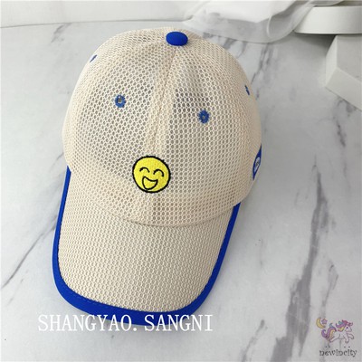 Mũ lưỡi trai phối lưới thêu họa tiết hoạt hình phong cách Hàn Quốc thời trang mùa hè dành cho bé