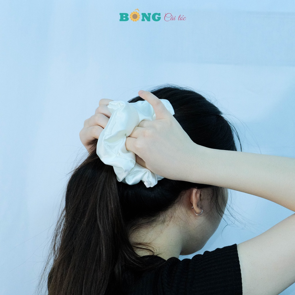 Dây buộc tóc scrunchies phi bóng đường kính 11cm SR40 - scrunchies BÔNG Cài Tóc