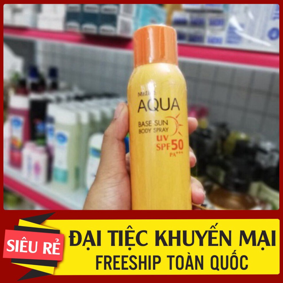 mila ( mila) mila (Rẽ Vô Địch) Xịt chống nắng Aqua base sun spf 50 thái lan MS 300