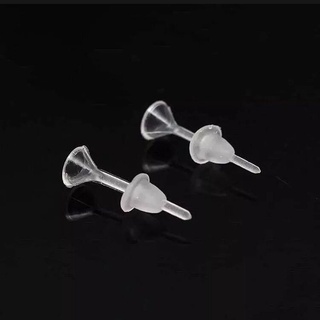   Combo 5 khuyên + 5 chốt  Khuyên tai trong suốt giữ lỗ - Khuyên tai nhựa - Khuyên trong suốt 