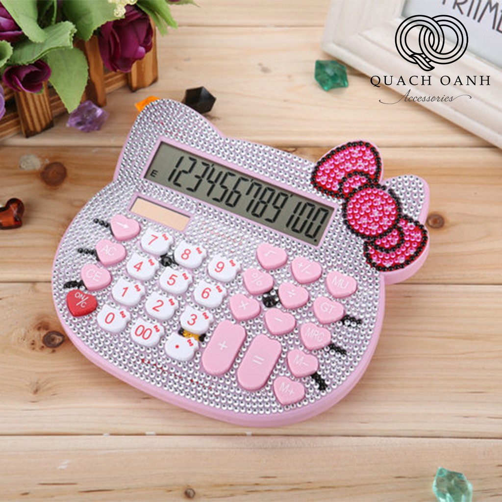 Máy tính mini Hello Kitty đính hạt lấp lánh - MAYTINH01