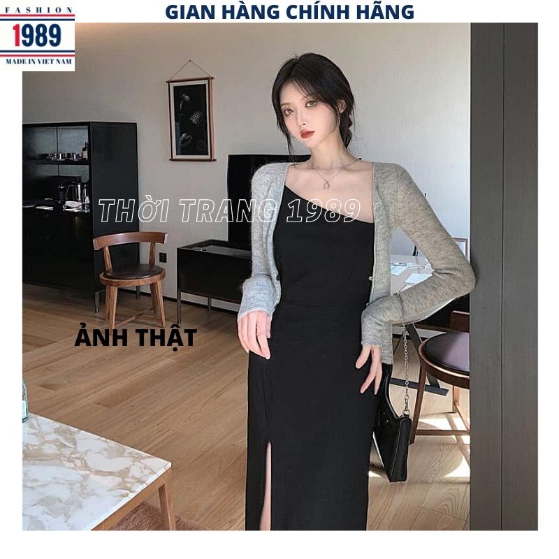 Sét váy ôm body cổ chéo xẻ đùi kèm áo choàng ngoài kiểu dáng sang chảnh đi chơi dạo phố đều đẹp ,kiểu dáng tiểu thư