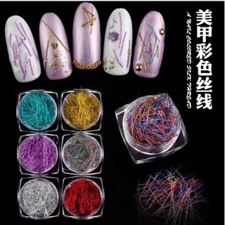Set 12 hũ kim tuyến sợi trang trí móng