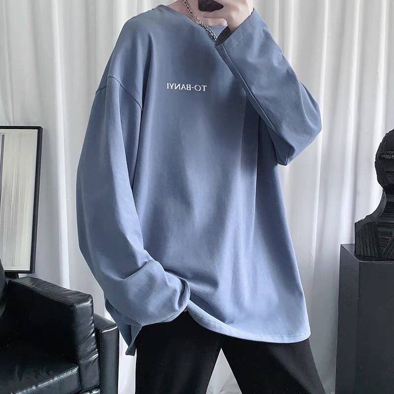 Áo thun dài tay in chữ TOBANYI form rộng, Áo phông dài tay unisex mặc phối bên trong siêu chất nam nữ đều mặc