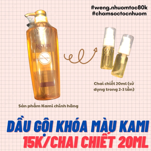 (20ml) Dầu gội khoá màu, cân bằng màu tóc nhuộm Kami