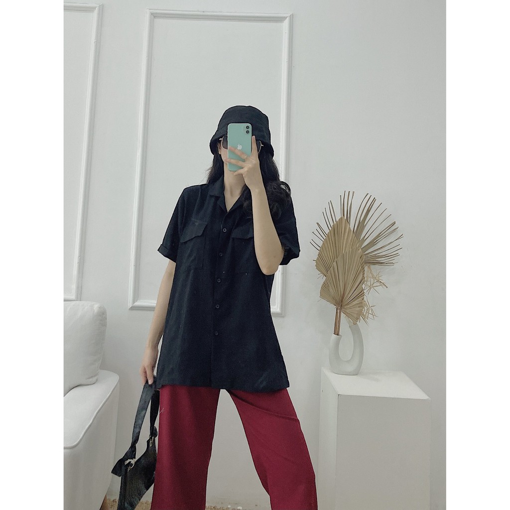 YU CHERRY | Áo nữ Linen Pocket Basic Shirt YA353