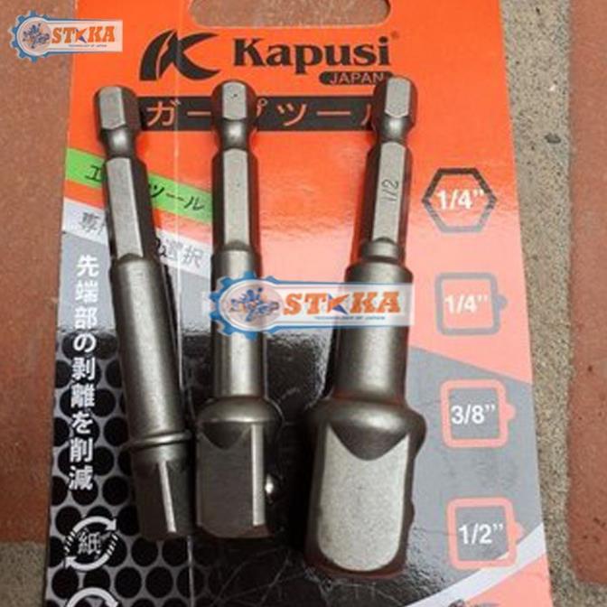 Bộ 3 Đầu Chuyển Vít Sang Bulong, Khẩu 1/2 - 1/4 - 3/8 inch Dành Cho Máy Khoan Bắn Vít Hãng Kapusi Nhật Bản