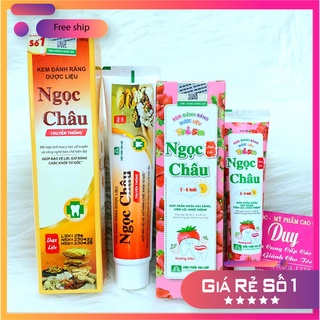 Kem đánh răng dược liệu ngọc châu người lớn 100g, kem đánh răng ngọc châu trẻ em 2-6 tuổi 50g