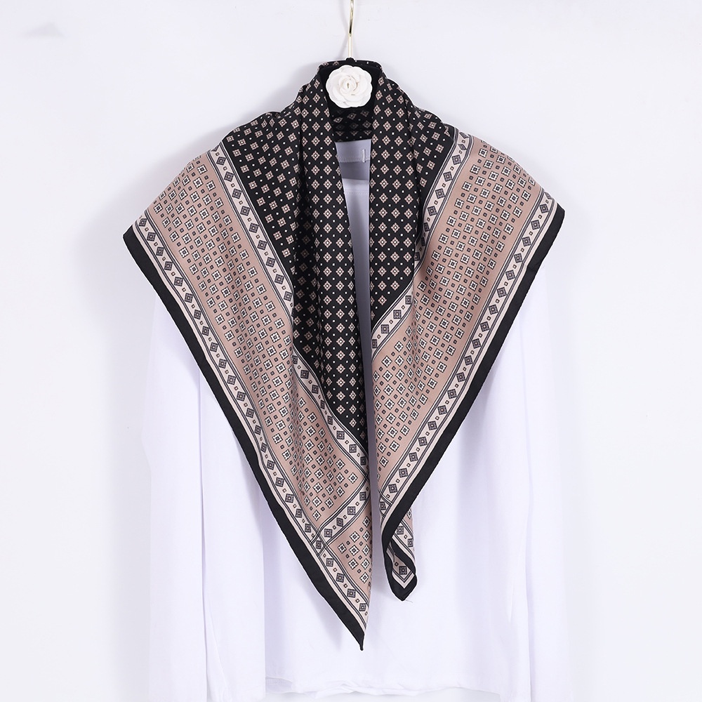 Khăn Choàng Lụa Chống Nắng Thoáng Khí 90cm (35.4inch) In Họa Tiết Thời Trang Cho Người Hồi Giáo Tudung WJ1007-41
