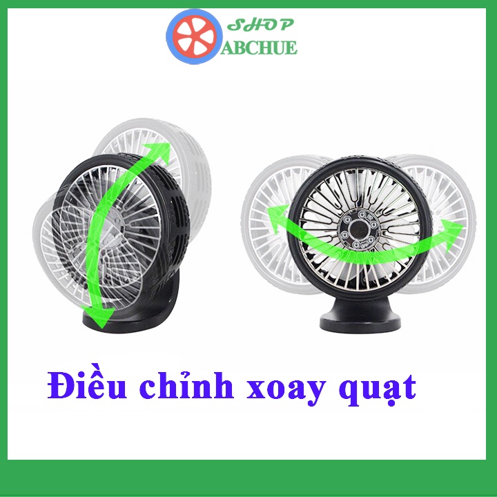 Quạt ô tô mini để taplo xe ô tô , Gắn cửa gió điều hòa có đèn led kết hợp sáp thơm