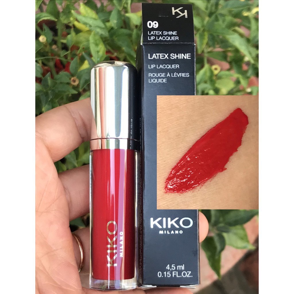 Son bóng - Son kem Kiko Latex Shine Lip Lacquer  sẳn các màu hồng, cam đỏ, đỏ vang