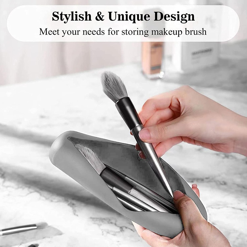 Giá Đỡ Cọ Trang Điểm Bằng Silicon Thiết Kế Nhỏ Gọn Tiện Dụng Mang Theo Du Lịch