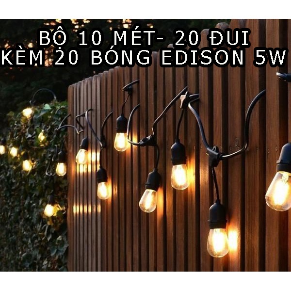 Bóng Đèn Tròn LED Edison Phong Cách Châu Âu Tân Cổ Điển Trang Trí ST64, Bóng Đèn Vàng Trang Trí Ngoài Trời