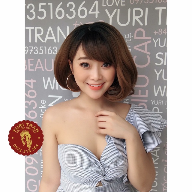 [ẢNH THẬT]  Tóc giả YuriTran (bộ Ombre vic phồng Nâu tây-Limited) CÓ SẴN