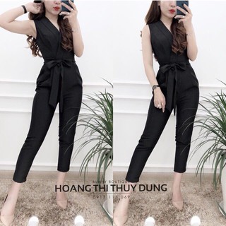 Jumsuit cổ V đắp chéo (còn hồng)