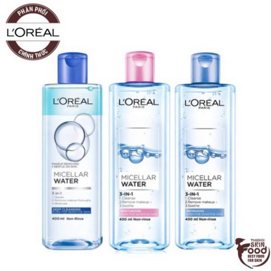 Nước Tẩy Trang Làm Sạch Sâu 3 In 1 L'Oreal Micellar Water Deep Cleansing R8