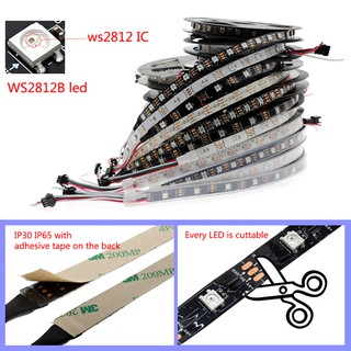 Xnbada 1-5M 5V WS2812B Dải Led Chống Nước IP65 IP67 30Leds / m Dải đèn Led WS2812 Đèn Nền TV Ledstrips
