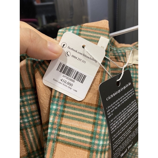 Sơ mi kẻ Feliza Clothing nguyên tag