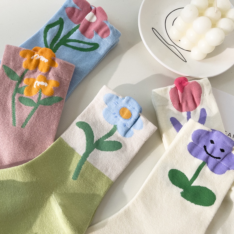 Vớ WAFNHA D488 in hoa thời trang cho nữ