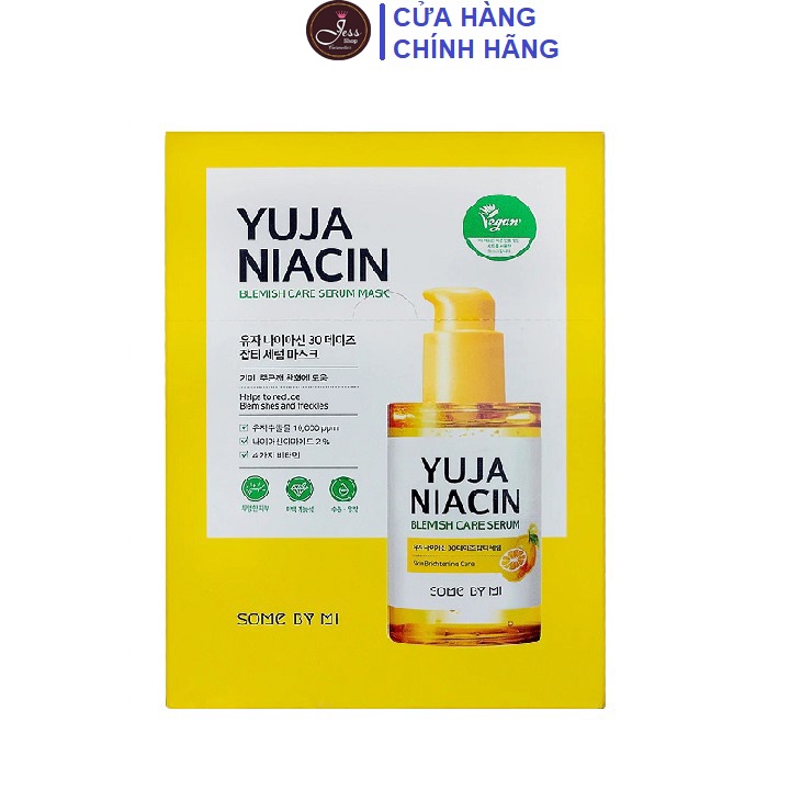 Hộp 10 Miếng Mặt Nạ Giấy Dưỡng Trắng Sáng Da Some By Mi Yuja Niacin Blemish Care Serum Mask 25g