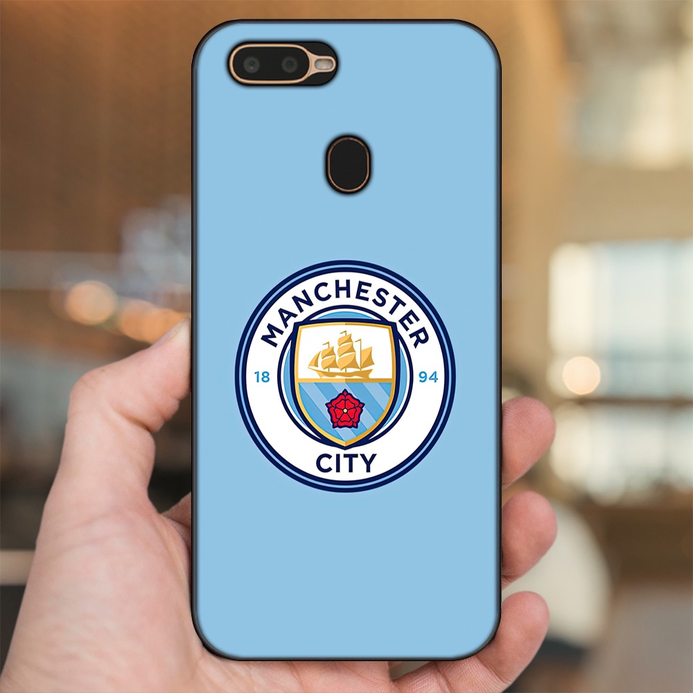 Ốp lưng Oppo A5S, A7, A12, F9 viền đen in hình Manchester City MC