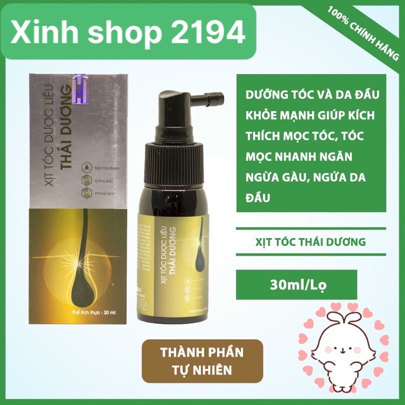 Xịt tóc thái dương 30ml lẻ 1 hộp và combo 2 hộp xịt tóc giúp giảm rụng tóc và nhanh lên tóc hàng chính hãng công ty