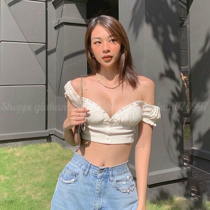 Áo CropTop Bẹt Vai Quyến Rũ